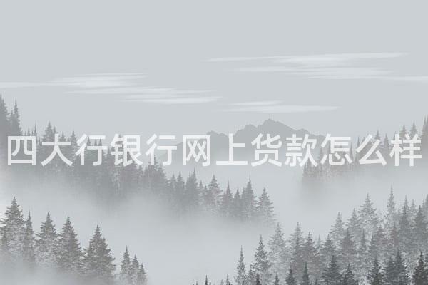 四大行银行网上货款怎么样