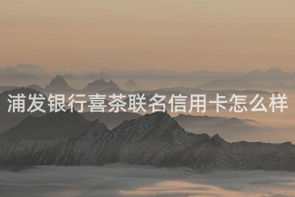 浦发银行喜茶联名信用卡怎么样